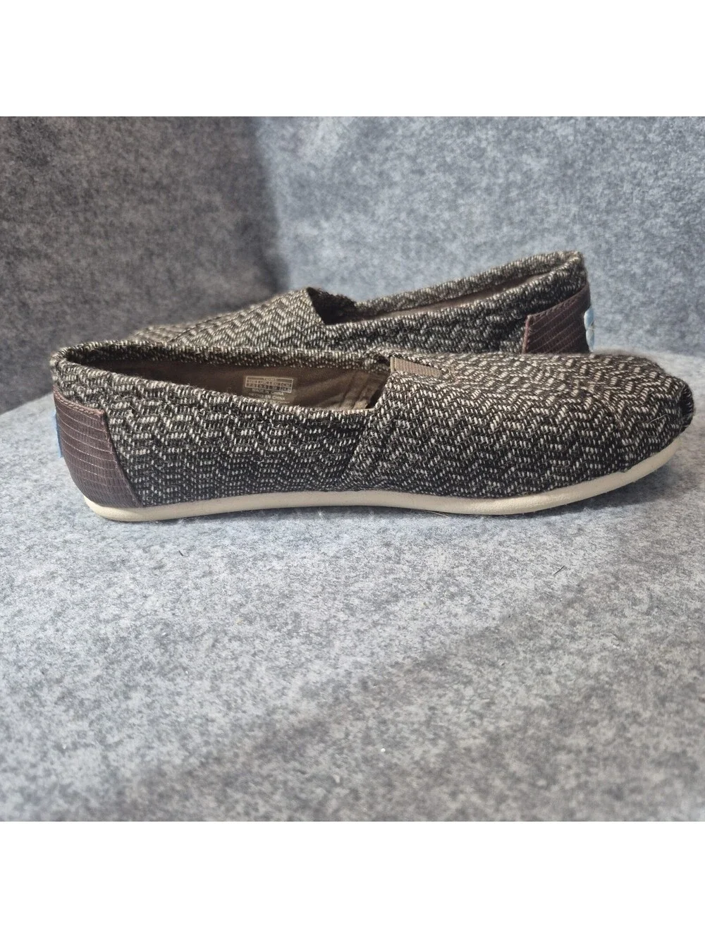 Toms Tweed Shoes Women's Size 7.5 Brown Herringbone